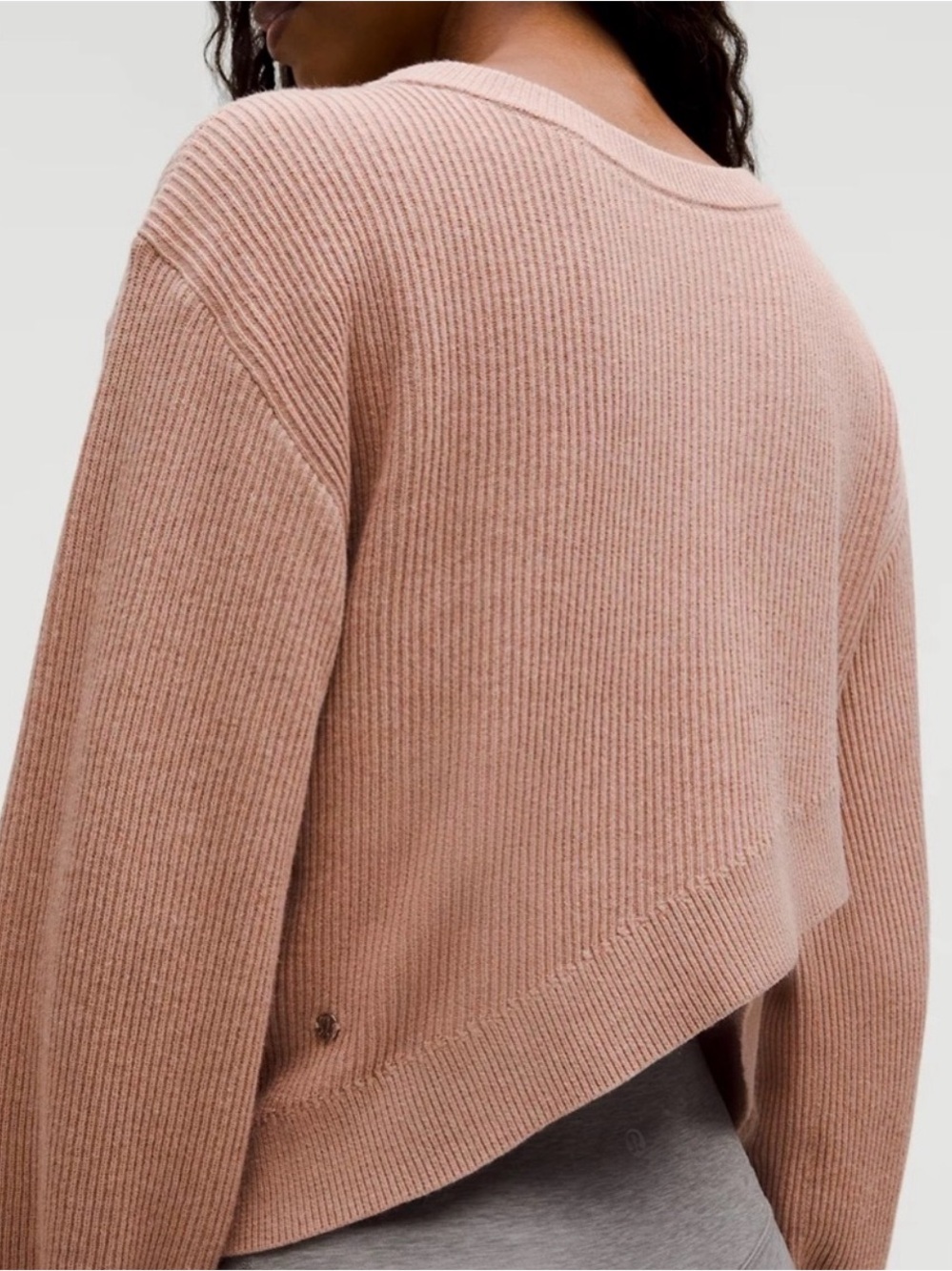 Women's Ribbed Cropped Sweater - Blush Pink